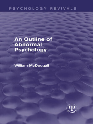 cover image of An Outline of Abnormal Psychology